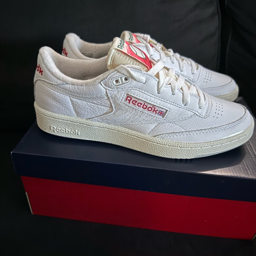 Reebok White and Red Athletic Shoes